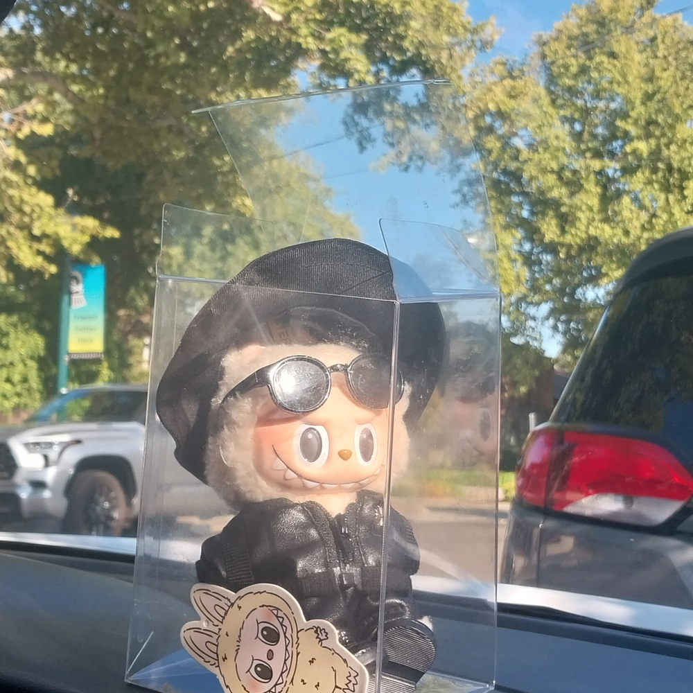 Stylish Black and White Figurine with Sunglasses